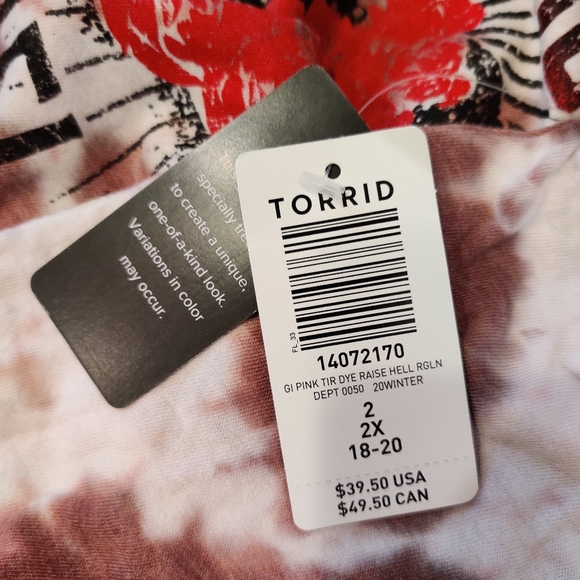 Torrid NWT Raise Hell Classic Fit Raglan Brow Top - Picture 7 of 10